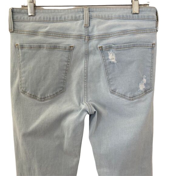 High Street Jeans Womens 28 Distressed Light Wash Blue Stretch - Picture 8 of 10